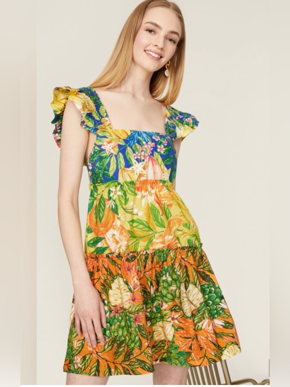 FARM Rio Caipirinha Tiered Mini Dress NWT